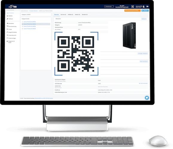 EDV Inventarisierung auf Desktop PC dargestellt