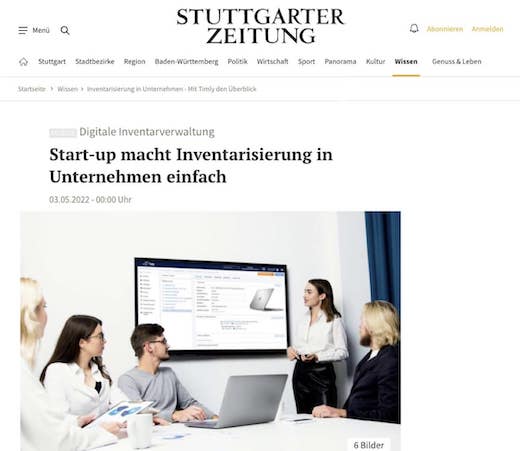 Timly Inventarverwaltung Software Stuttgarter Zeitung