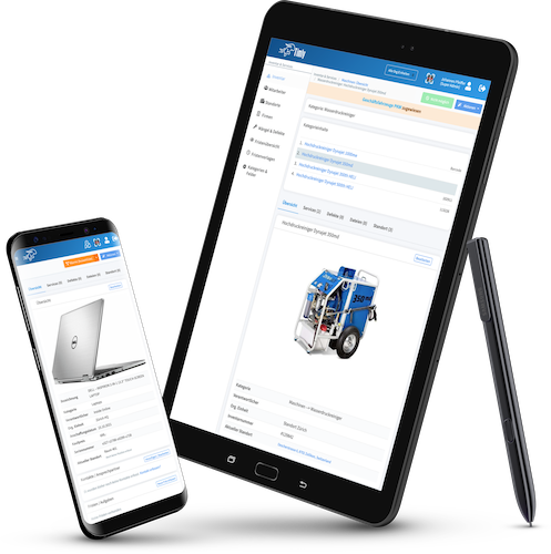 Inventarisierung IT Software auf Tablet dargestellt