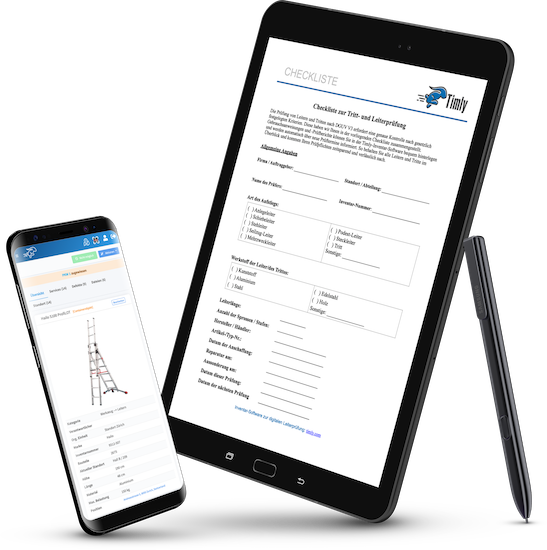 Safe use of ladders checklist on mobile devices