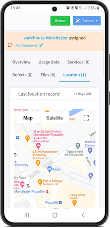 Resource management with a GPS map