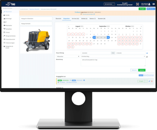 inventories management software on desktop screen