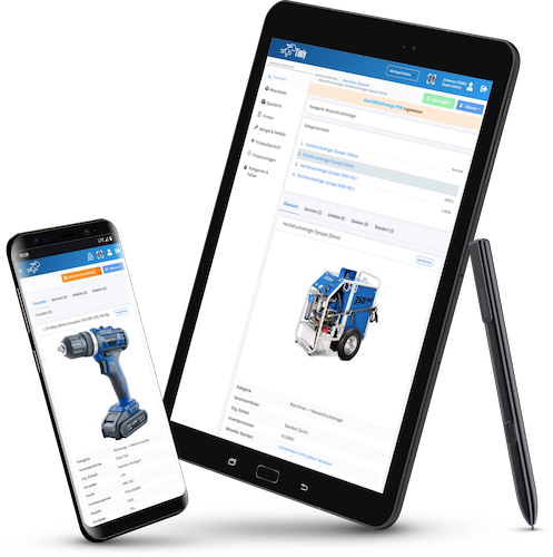 warehouse software on smartphone and tablet