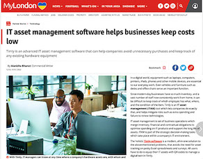 My London News article on Timly IT asset management software