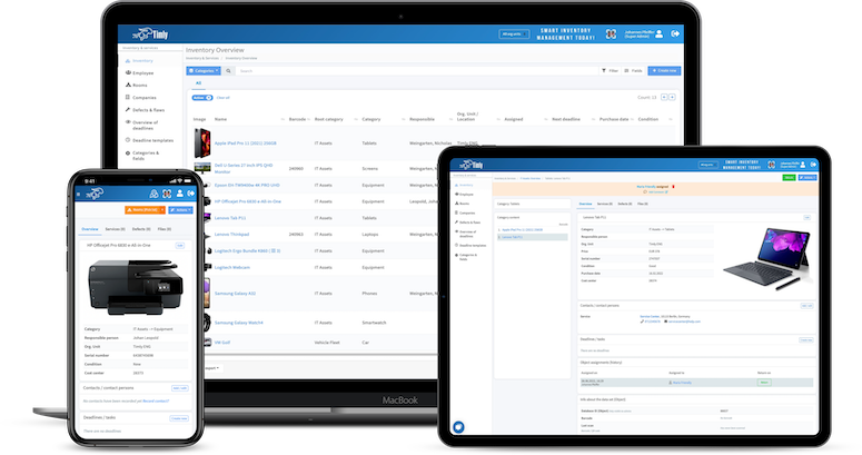 Excel stock management is in the past with Timly - shown here on every device