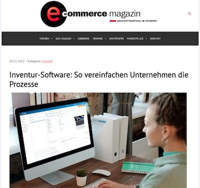 eCommerce Magazin Vorschau des Artikels ueber die Timly Inventur Software