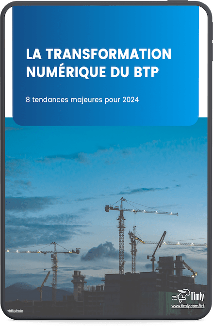 Aperçu du livre blanc "La numérisation du BTP : 8 tendances majeures pour 2024" sur une tablette