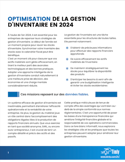 Livre blanc sur l'optimisation de la gestion d'inventaire en 2024, page 1