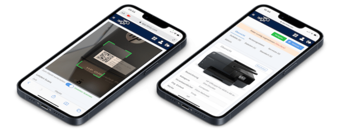 Software de inventario de TI en smartphones, con escaneo de QR y gestión de dispositivos.