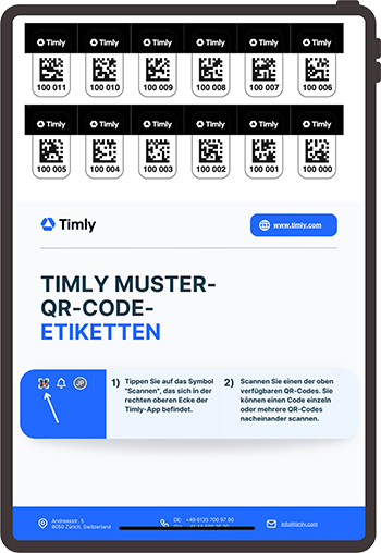 Screenshot der QR-Etiketten zum Download