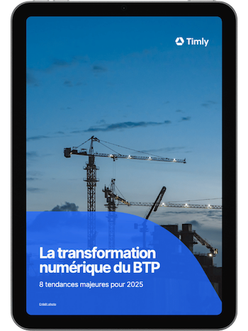 Aperçu du livre blanc - La numérisation du BTP : 8 tendances majeures pour 2025 - sur une tablette