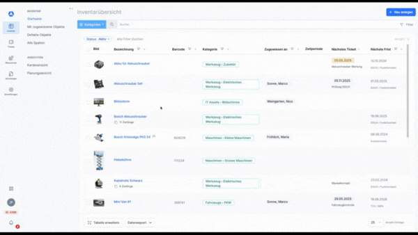 Timly alles inventarisieren GIF1