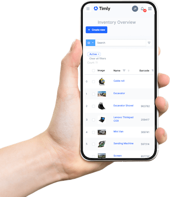 Inventory App Timly on mobile devices available