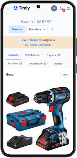 La aplicacion de inventario Timly - un activo