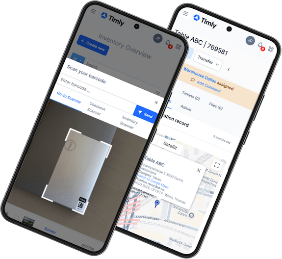 IT asset management shown via mobile app