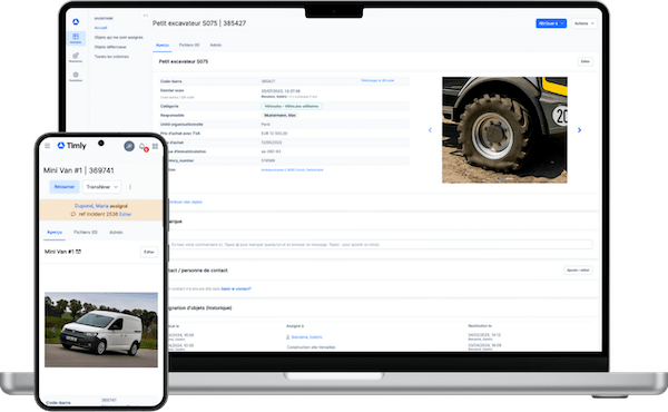 Gestion de la maintenance Timly avec logiciel GMAO sur tous les appareils.