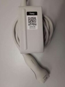 Sonda electrónica equipada con un código QR Timly, utilizada para el seguimiento digital en Philips.