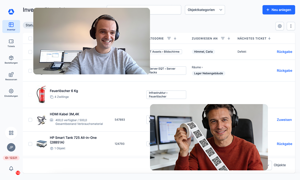 Inventarsoftware als Demo mit Timly Team