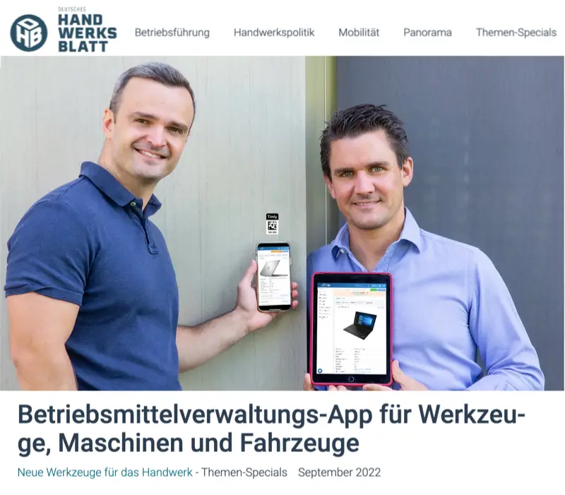 Timly als die digitale Werkzeugverwaltung Software Interview in Handwerksblatt