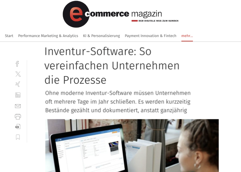 Timly App Inventur wird in ecommerce Magazin vorgestellt