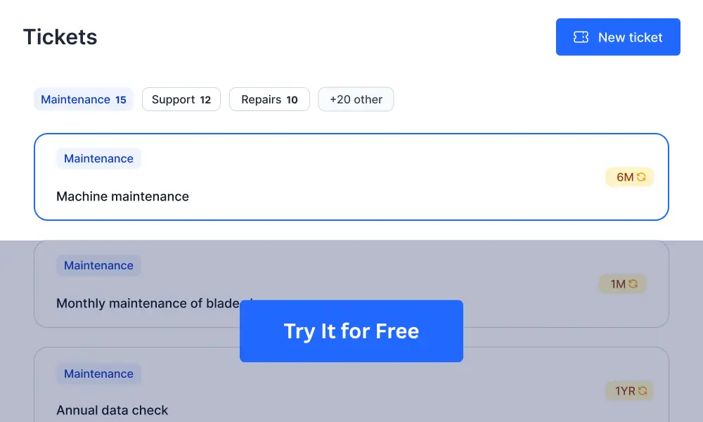 Ticketing system for better equipment management with Timly.