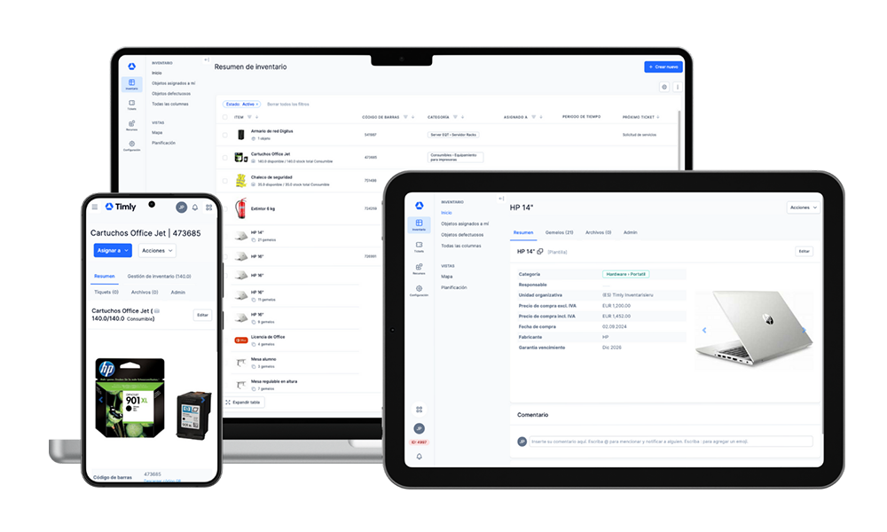 Gestion de inventario en la nube con Timly