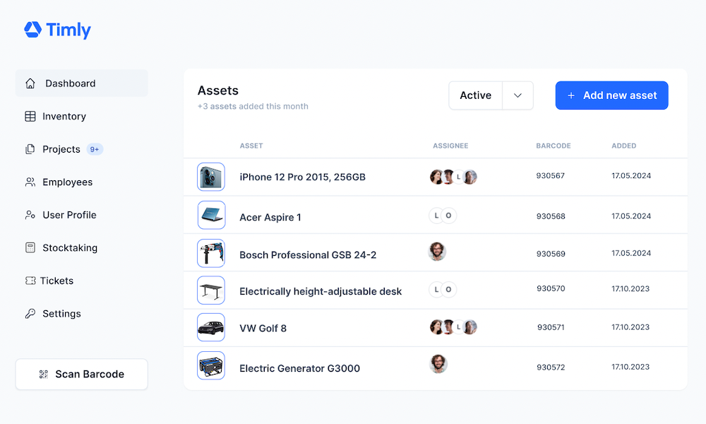 Inventory Tracking Software Dashboard