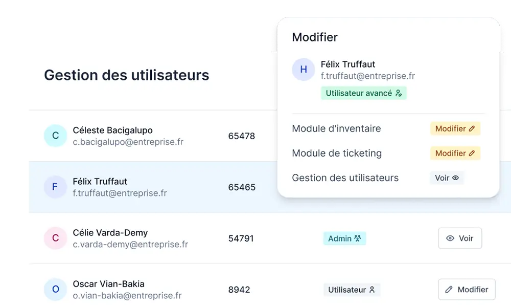 L'image montre une capture du logiciel Timly, spécifiquement de sa fonctionnalité de gestion des rôles personnalisés.