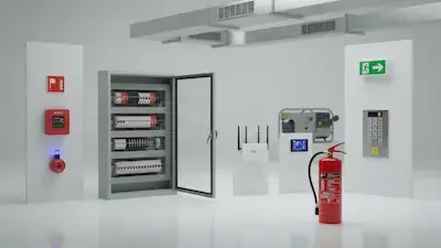 L'image représente des équipements techniques et infrastructures, qui peuvent être gérés dans le logiciel de gestion des actifs de Timly