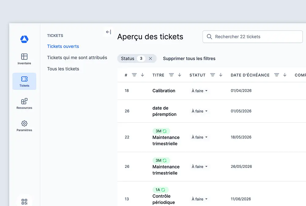 L’image montre le système de ticketing du logiciel de gestion de parc Timly.