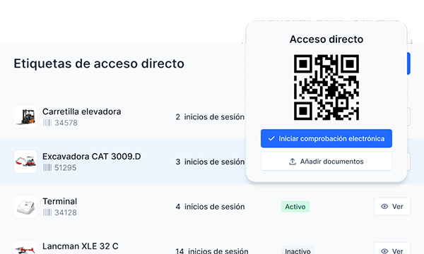 Software GMAO con códigos QR para acceso directo a equipos y comprobaciones electrónicas