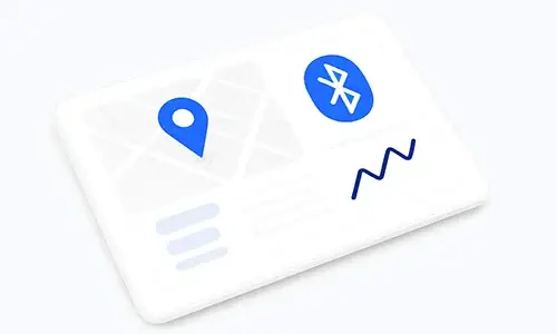 Imagen que muestra el seguimiento de activos por GPS y Bluetooth en el software de gestión de inventarios.