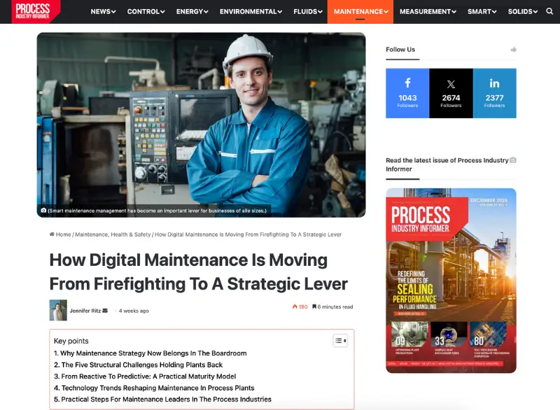 Timly Asset Management Software in Process Industry Informer Screenshot