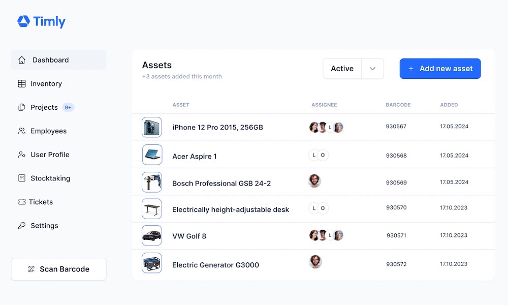 Inventory Tracking Software Dashboard